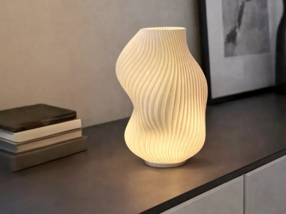 Lámpara De Mesa Led Moderna Diseño Jarrón Tipo Seda